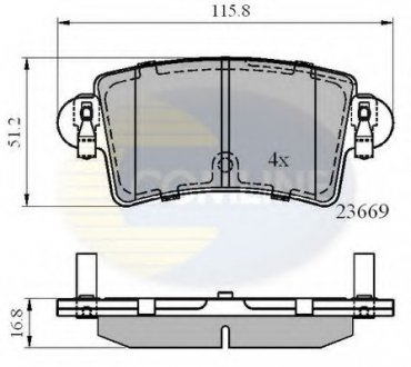Комплект тормозных колодок, дисковый тормоз COMLINE CBP01036 (фото 1)