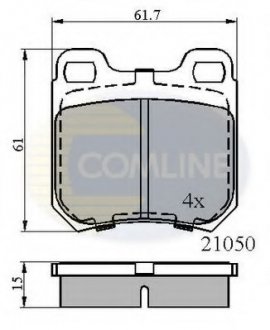 Комплект тормозных колодок, дисковый тормоз COMLINE CBP0741 (фото 1)