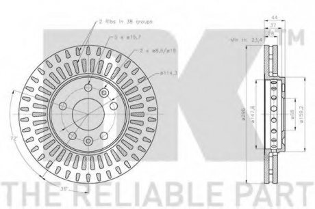 Тормозной диск NK 203678 (фото 1)