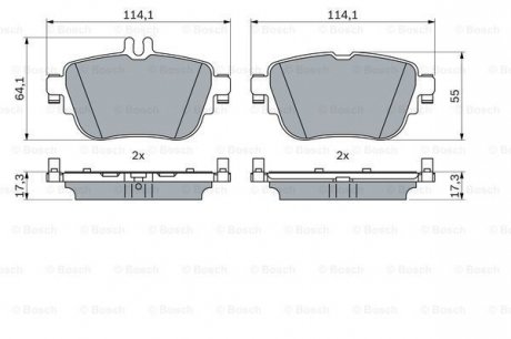 Колодки гальмівні дискові BOSCH 0 986 424 845