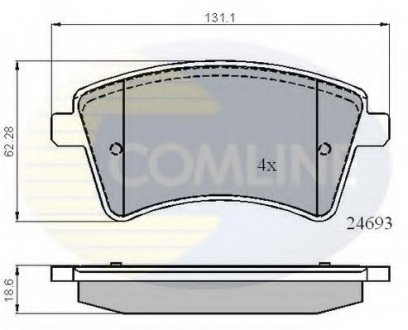 Комплект тормозных колодок, дисковый тормоз COMLINE CBP01707 (фото 1)