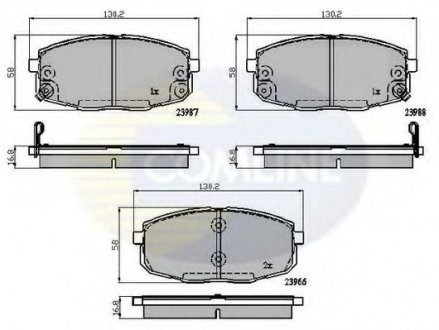 Комплект тормозных колодок, дисковый тормоз COMLINE CBP31798 (фото 1)