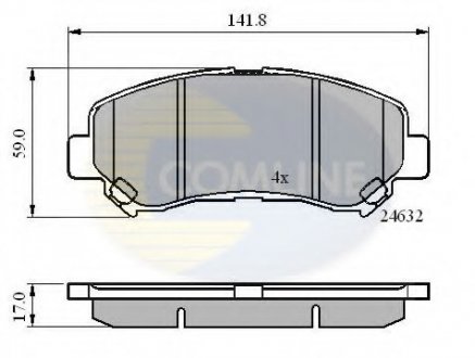 Комплект тормозных колодок, дисковый тормоз COMLINE CBP01577 (фото 1)