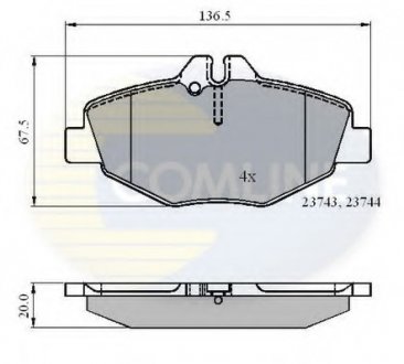 Комплект тормозных колодок, дисковый тормоз COMLINE CBP01209