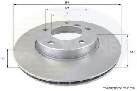 Тормозной диск COMLINE ADC1702V (фото 1)