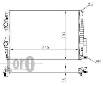 Радиатор, охлаждение двигателя LORO DEPO 0420170062