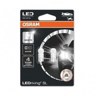 Лампа светодиодная LED W5W 12V 1W W2.1X9.5D LEDriving SL (blister 2шт) OSRAM 2825DWP-02B