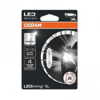 Лампа светодиодная C5W 12V 1W SV8.5 LEDriving SL (36mm) OSRAM 6418DWP-01B