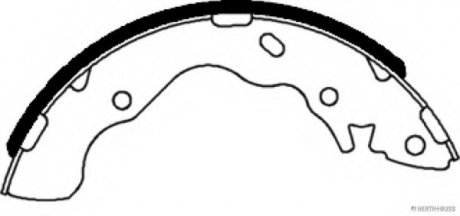 Колодки тормозные барабанные задние HYUNDAI ACCENT JAKOPARTS J3500528 (фото 1)