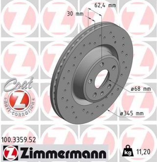 TARCZA HAMULC. AUDI A6 ALLROAD 12- PRZÓD ZIMMERMANN 100335952