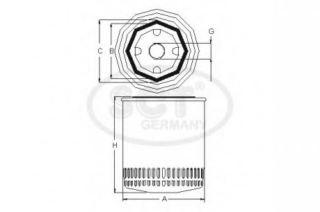 Масляный фильтр GERMANY SCT-Germany SM116 (фото 1)