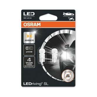 Лампа светодиодная WY5W 2500K 12V 1W W2.1X9.5D LEDriving SL OSRAM 2827DYP-02B (фото 1)