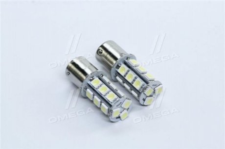 Лампа LED указателей поворотов и стоп-сигналов (18SMD) BA15S 12V WHITE 2шт. блистер <> TEMPEST TP-202S25-12V