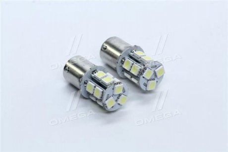 Лампа LED указателей поворотов и стоп-сигналов (12SMD) BA15S 12V WHITE 2шт. блистер <> TEMPEST TP-201S25-12V