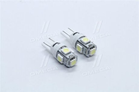 Лампа LED б/ц габарит и панель приборов T10 5SMD W5W 12V WHITE2шт. блистер <> TEMPEST TP-214T10-12V (фото 1)