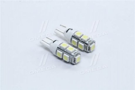 Лампа LED б/ц габарит и панель приборов T10 9SMD W5W 12V WHITE2шт. блистер <> TEMPEST TP-215T10-12V (фото 1)