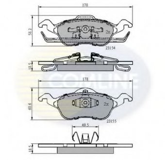 Комплект тормозных колодок, дисковый тормоз COMLINE CBP0490 (фото 1)