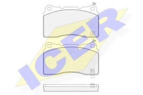 Комплект тормозных колодок, дисковый тормоз ICER ICER Brakes 181585