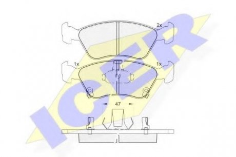 Комплект тормозных колодок, дисковый тормоз ICER Brakes 181235 (фото 1)