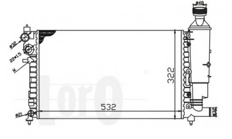 Радіатор, охлаждение двигателя LORO DEPO 009-017-0021