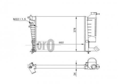 Радіатор, охлаждение двигателя LORO DEPO 009-017-0022