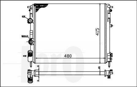RADIATOR, ENGINE COOLING LORO DEPO 042-017-0006-B