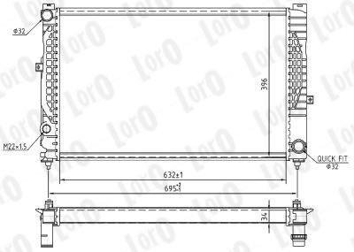 RADIATOR, ENGINE COOLING LORO DEPO 003-017-0046