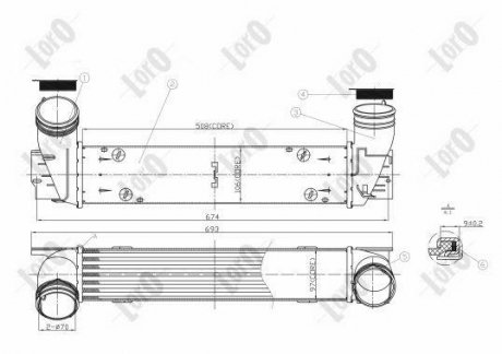 INTERCOOLER, CHARGER LORO DEPO 004-018-0011