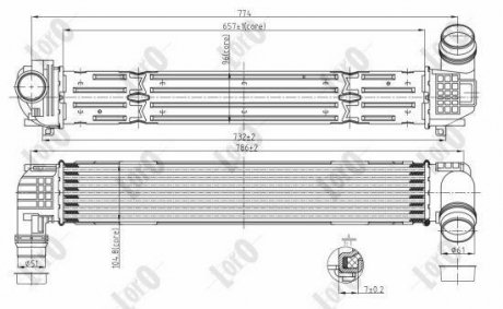 INTERCOOLER, CHARGER LORO DEPO 042-018-0006