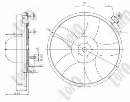 FAN, RADIATOR LORO DEPO 053-014-0014