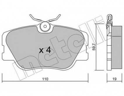 Комплект тормозных колодок, дисковый тормоз Metelli 22-0061-0 (фото 1)
