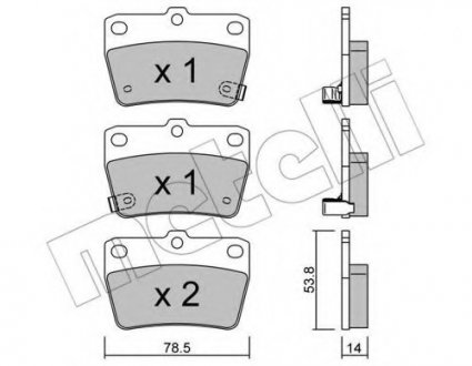 Комплект тормозных колодок, дисковый тормоз Metelli 22-0431-0 (фото 1)