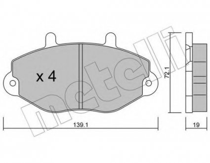 Комплект тормозных колодок, дисковый тормоз Metelli 22-0195-0 (фото 1)