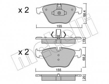 Комплект тормозных колодок, дисковый тормоз Metelli 22-0918-0