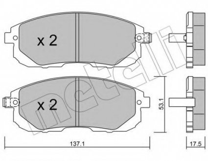 Комплект тормозных колодок, дисковый тормоз Metelli 22-0876-1