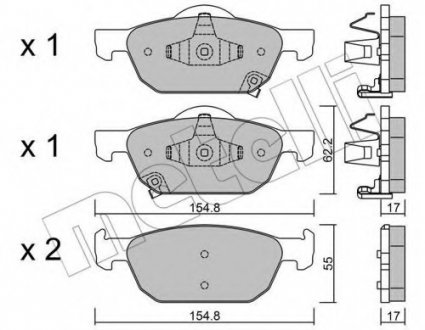 Комплект тормозных колодок, дисковый тормоз Metelli 22-0866-0