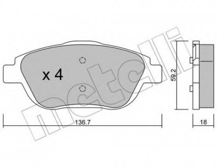Комплект тормозных колодок, дисковый тормоз Metelli 22-0852-0 (фото 1)