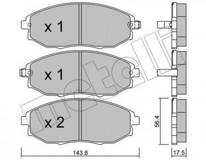 Комплект тормозных колодок, дисковый тормоз Metelli 22-0845-0 (фото 1)