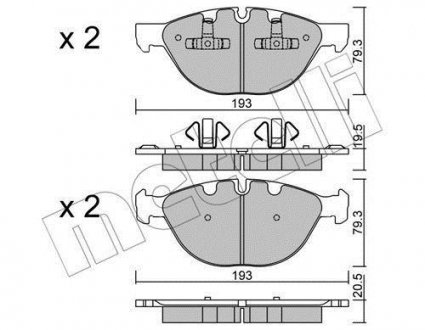 Комплект тормозных колодок, дисковый тормоз Metelli 22-0823-0 (фото 1)