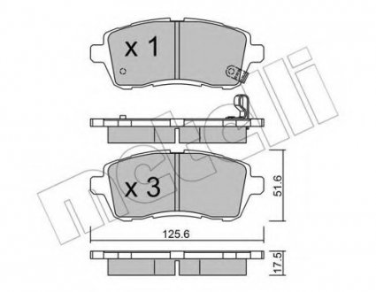 Комплект тормозных колодок, дисковый тормоз Metelli 22-0793-0 (фото 1)