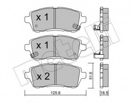 Комплект тормозных колодок, дисковый тормоз Metelli 22-0793-1 (фото 1)