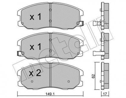 Комплект тормозных колодок, дисковый тормоз Metelli 22-0778-0 (фото 1)