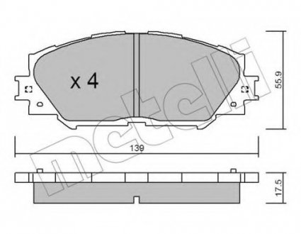 Комплект тормозных колодок, дисковый тормоз Metelli 22-0747-0 (фото 1)
