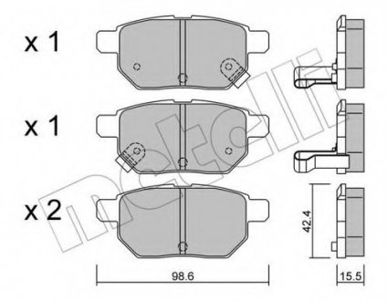 Комплект тормозных колодок, дисковый тормоз Metelli 22-0746-0 (фото 1)