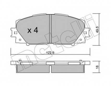 Комплект тормозных колодок, дисковый тормоз Metelli 22-0745-0 (фото 1)