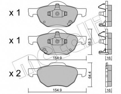 Комплект тормозных колодок, дисковый тормоз Metelli 22-0730-0 (фото 1)