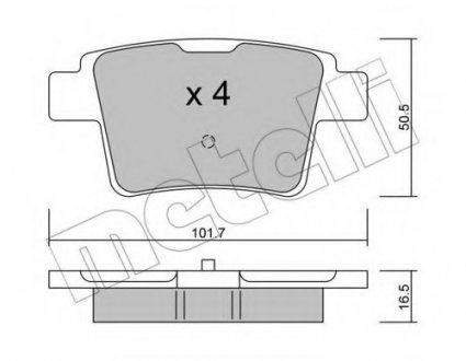 Комплект тормозных колодок, дисковый тормоз Metelli 22-0677-0 (фото 1)
