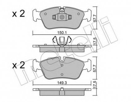 Комплект тормозных колодок, дисковый тормоз Metelli 22-0640-0 (фото 1)