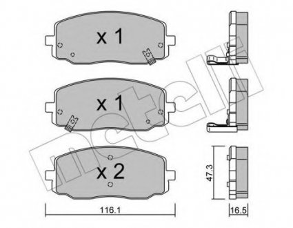 Комплект тормозных колодок, дисковый тормоз Metelli 22-0629-0