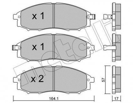 Комплект тормозных колодок, дисковый тормоз Metelli 22-0611-0 (фото 1)